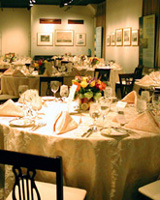 tables set for a formal dinner