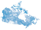 Satellite image of Canada (blue)