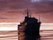 HMS Quorn at dusk
