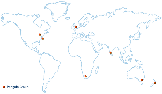 Map of the global locations of Penguin Group companies