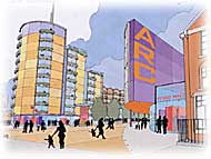 Artist impression of redeveloped Barking Town Square