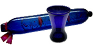 Early 19th century cobalt blue glass rolling oin and ale glass