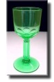  Vaseline Glass / Uranium Glass Cut Wine Glass - English - 19th Century 