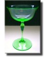  Vaseline Glass / Uranium Glass Wine Glass - Leerdam / Copier - Dutch - c.1930's 