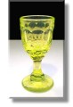  Pressed Vaseline Glass / Uranium Glass Wine Glass - English - c.1903 