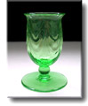  Vaseline Glass / Uranium Glass Wavy Wine Glass - Webb - 1930's 
