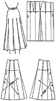 Simulated circular pleated skirt