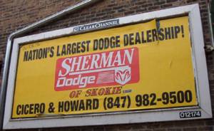 the Sherman Dodge Sign
