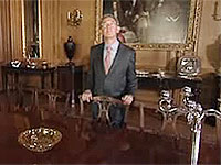 Simon Schama in the State Dining Room inside 10 Downing Street