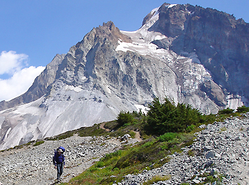 Descending Brohm Ridge with Mt Garibaldi in the background