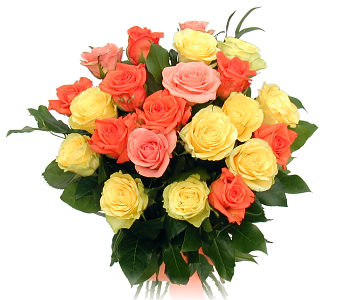 Assorted Roses in a Basket