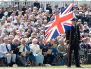 Veterans attend the Drumhead Ceremony at Southsea Common.