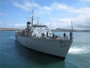 HMS Ledbury arrives in Fishguard for the Harbour Centenary Celebrations