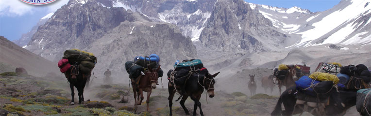 On the approach to Aconcagua, Argentina, one of the seven summits (highest mountain on each continent)