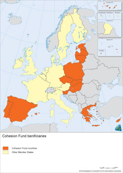 Fonds de Cohésion, pays éligibles