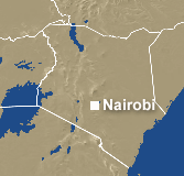 A miniature map showing the capital city of Kenya.