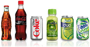 Soft Drinks - Coca-Cola classic, Coca-Cola Zero, Diet Coke, Nalu, Sprite Duo, Fanta Verdia