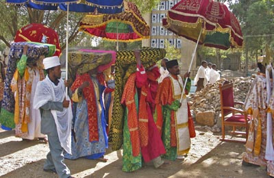 Lost Kingdoms of Africa (Ethiopian Orthodox priests in procession from the cathedral at Aksum for the feast of St Yared)