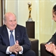 FIFA President Joseph S. Blatter talks to FIFA Women's World Cup 2011 Organising Committee President Steffi Jones
