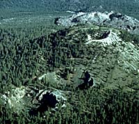 aerial view of Inyo Craters