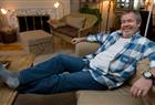 Radio announcer Ted Bird relaxes in his Beaconsfield home Jan. 6, 2010, one day after resigning from his job on the morning crew at CHOM 97.7.