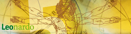 Die Zeichnung "Der Mensch" von Leonardo da Vinci auf einem gelben Farbklima (Rechte: WDR)