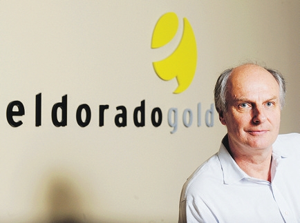 CEO Paul Wright's Eldorado Gold posted a big fourth-quarter profit increase due to the rise in gold prices.