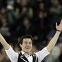 Patrick Chan acknowledges the crowd after finishing the Men's short program on Day 2 of Canadian figure skating championship, at Save On Foods Memorial Centre in Victoria, B.C. January 22, 2011