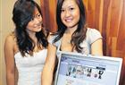 Fashion designer  Angel Pui (right) has launched a website to help wedding planners.  Behind her in wedding dress is Doris Chan.