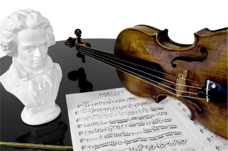Beethoven bust and music