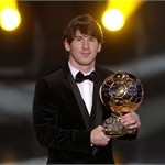 Argentina's Lionel Messi receives the FIFA Ballon d'Or award