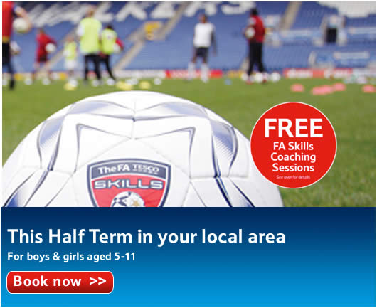 Free FA Skills Coaching Sessions this half term in your local area for boys and girls aged 5-11