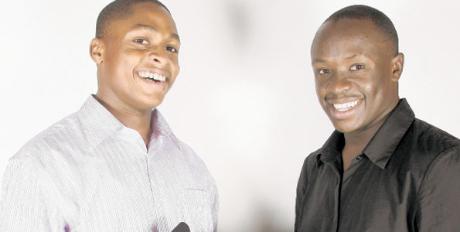 Mr Nashon Ogola of University of Nairobi (left) and Mr Bush Owino of Kenyatta University. Photo/DENNIS OKEYO