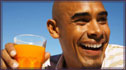 Nutrition (A man drinking orange juice)