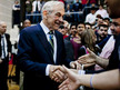Republican Presidential hopeful Rep. Ron Paul (R-TX) greets supporters during a town hall meeting at the University of Maryland on March 28, 2012 in College Park, Maryland (T.J. Kirkpatrick/Getty Images/AFP)
