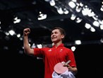 Ross Wilson of Great Britain celebrates Table Tennis bronze