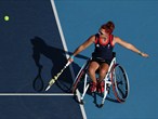 Jordanne Whiley of Great Britain goes for a shot