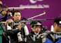 Dong Chao of China in action in the men's R7 - 50m Rifle 3 positions - SH1 event 