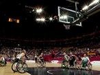 Mareike Adermann of Germany shoots during the women's Wheelchair Basketball gold medal match
