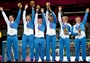 Finland celebrate after winning the men's Goalball gold medal