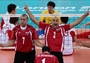 A jubliant Tamer Morgan Khalil celebrates an Egyptian point in the men's Sitting Volleyball.