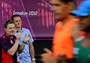 Eddie Izzard and Danny Crates cheer on Marathon athletes