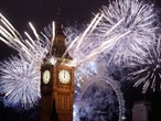 Fireworks on Big Ben mark the arrival of 2012