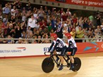 Anthony Kappes and Craig Maclean of Great Britain celebrate gold