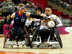 Great Britain take on Japan in the Wheelchair Rugby