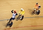 Sir Chris Hoy of Great Britain celebrates another gold in the men's Keirin Track Cycling 