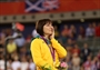 Gold medallist Anna Meares finds the Victory Ceremony emotional