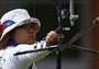 Miki Kanie of Japan competes in the Archery at Lord's 