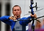 Viktor Ruban of Ukraine competes in the men's Individual Archery