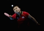 Ai Fukuhara of Japan competes during women's Team Table Tennis semi-final match